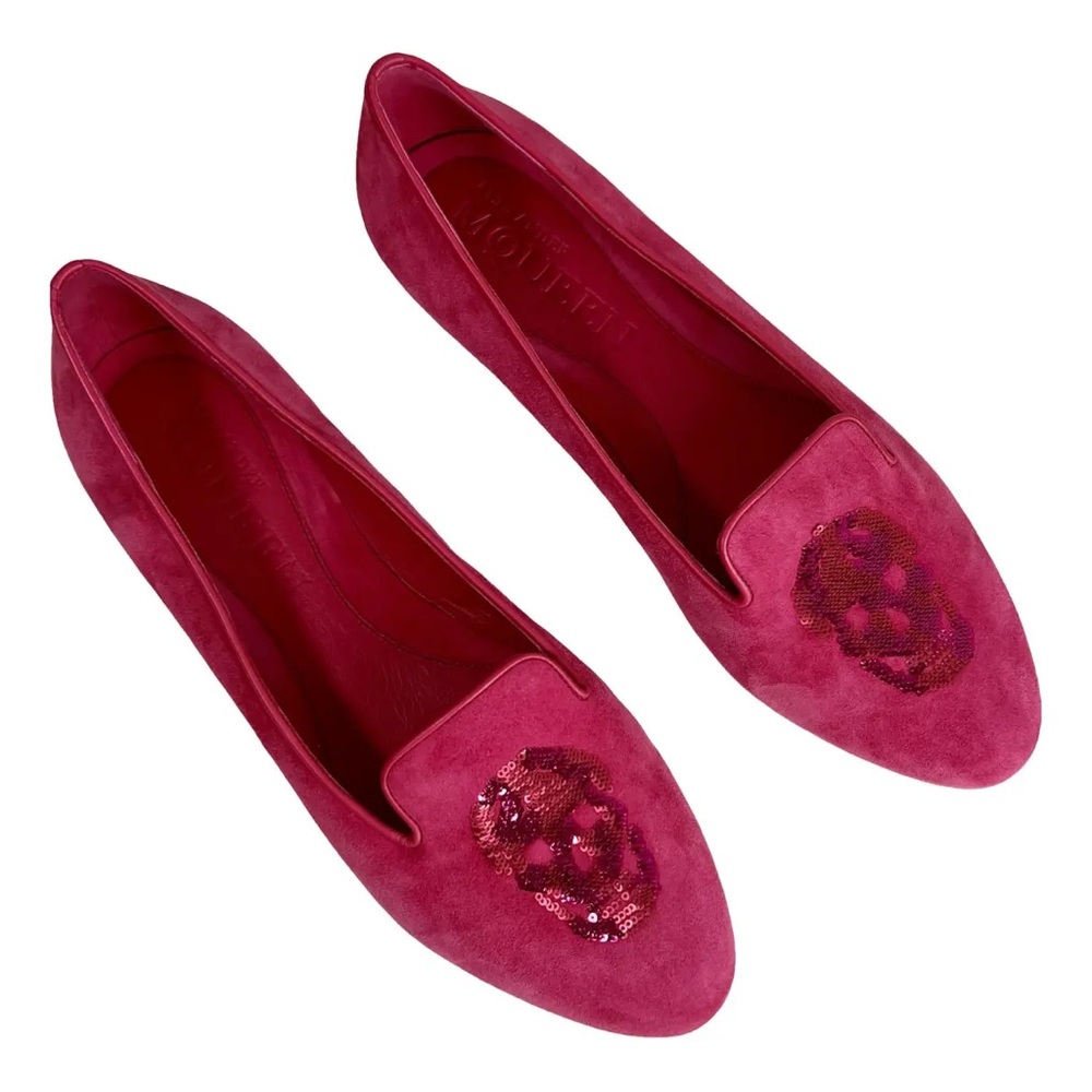 Alexander McQueen pink skull flats 38
